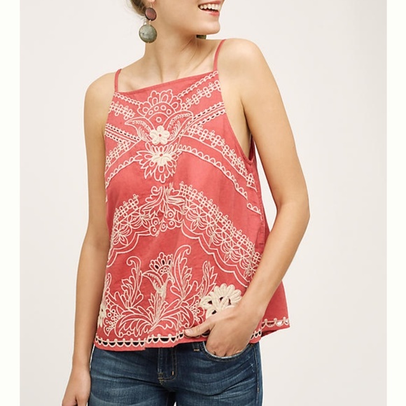 Anthropologie Tops - Anthropologie Terracotta Tank